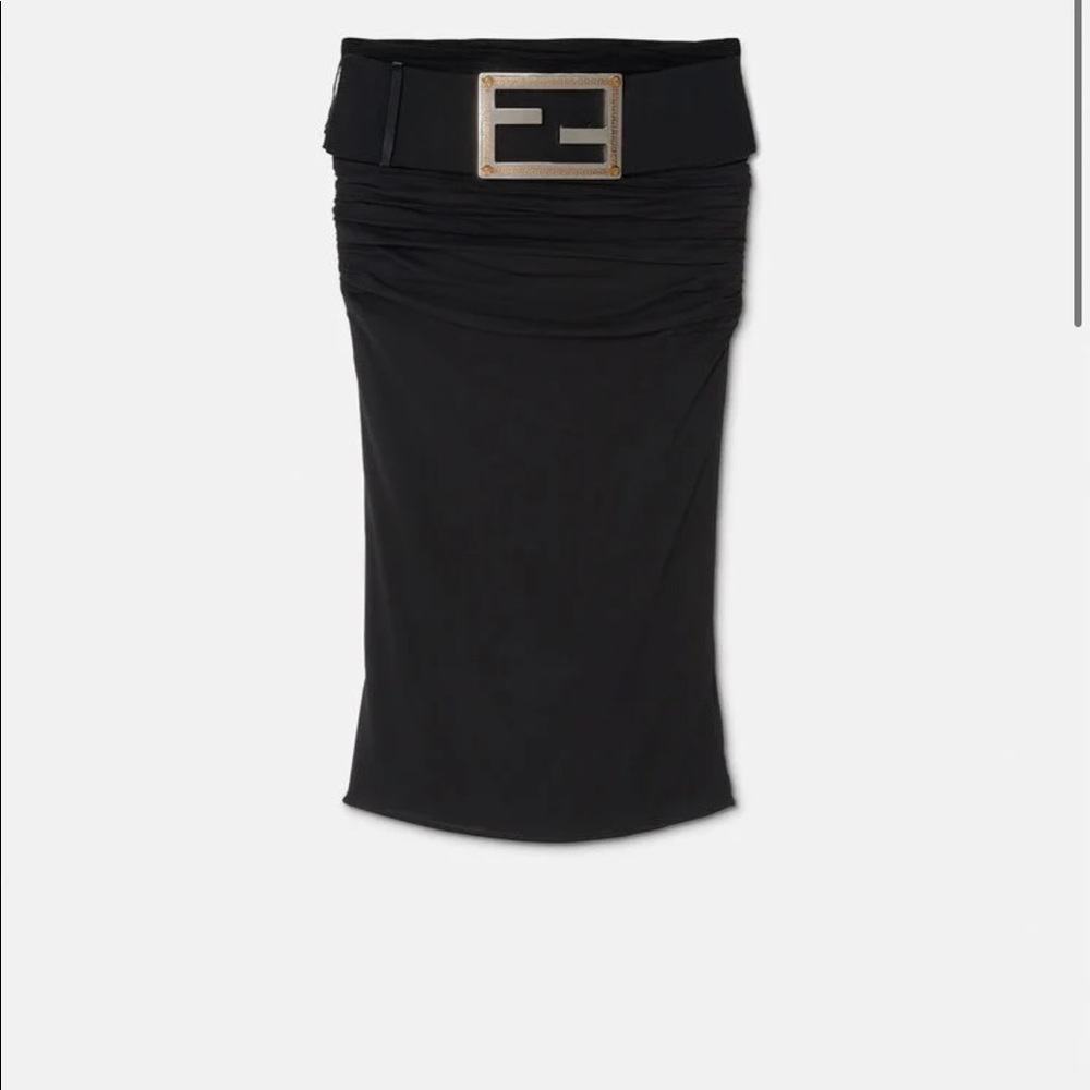 Black Midi Skirt with Belt